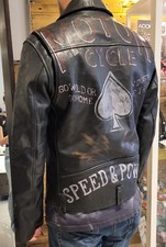 RudeRiders, Jacke, Gr. L, Männer, Echtleder, Innenfutter, Schwarz, Biker