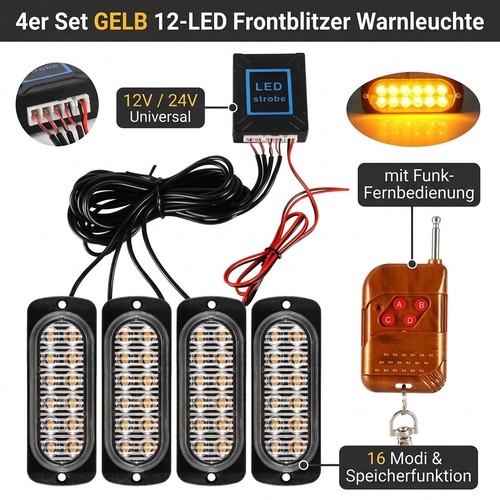 4in1 led frontblitzer gelb - led,