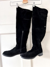 Tamaris Overknee Stiefel, schwarz, Nubukleder, Größe 40, neuwertig