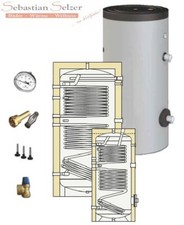 Solarspeicher Trinkwasserspeicher, 150 - 1500l, 2 Wärmetauscher, Solarthermie