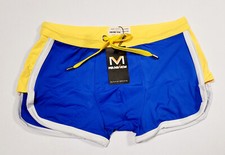 Manview Herren Badeshorts, Badehose Strand Shorts blau – gelb – weiß Gr. M - XXL