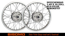 2x Speichenrad 1,60 x 16 Zoll Alu gebürstet für Simson S50 S51 S70 S83 KR51 SR4