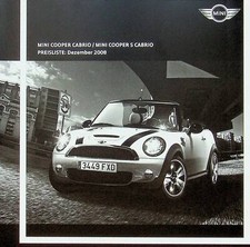 229613) Mini Cooper Cabrio + S - Preisliste & Extras - Prospekt 12/2008