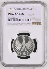 Münze Silber BRD 5 DM 1961 D