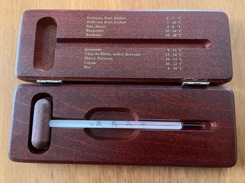 Weinthermometer holz etui - weinthermometer, holz-etui