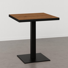 Bistrotisch 60x60 cm | Karamell Nussbaum | Gusseisen Gestell