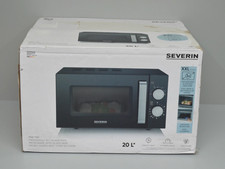 Severin MW 7761 Mikrowelle mit Glasboden aus Edelstahl Schwarz 20L 800W