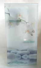 Glas Teelichthalter weiße Orchidee ,Steine,Wasser  Bild Dekoration