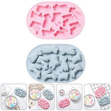 2pcs Osterhasenform Silikon Backform Schokoladen Dessert DIY Backwerkzeug