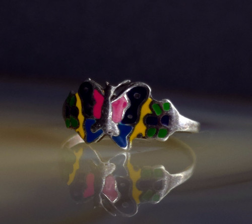 Ring silber sterling - ring, emaille