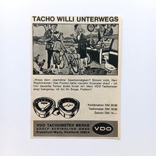 1966 VDO Tachometer Tacho Willi Fahrrad Werbung Werbeanzeige Reklame Advertising