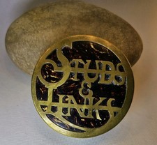 Antik Messing Dose Schildpatt ENGLAND um 1900 Box Schatulle Deckeldose