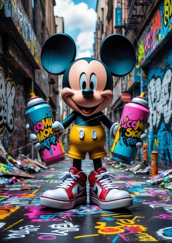Mickey street art graffiti - a4,