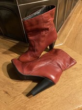 Stiefeletten Damen,rot, Leder