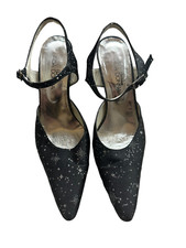 Aida Donna Boutique Damenhalbschuhe Stoff schwarz Gr. 38