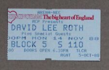 David Lee Roth Original Concert Ticket Birmingham Arena NEC 14. Nov. 88