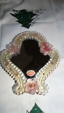 Alter Tischspiegel Original  Murano Glas Glasblüten  venezianisch