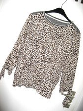 Shirt - Bluse im Leo Muster GR 40 / 42 Rundhals gepflegt Mode Look HINGUCKER