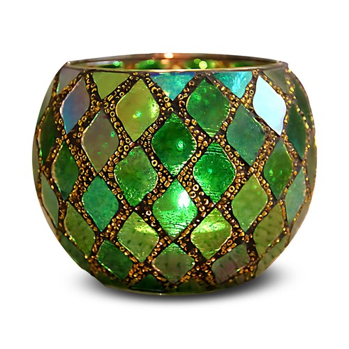 Tea light holder - mosaic, glass