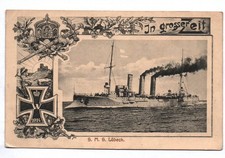 Ak SMS Lübeck In großer Zeit Eisernes Kreuz 1914 Neufahrwasser Danzig Stempel