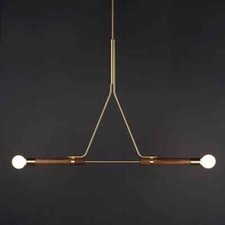 Italienischer Stil Mid Century Telfair Pendelleuchte poliertes Messing Decken...