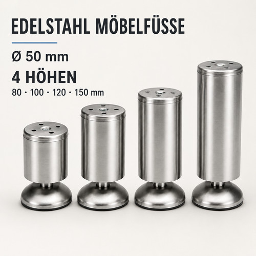 Edelstahl möbelfüße - edelstahl,