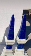 18 " Zwei Marmor Obelisk Lapis