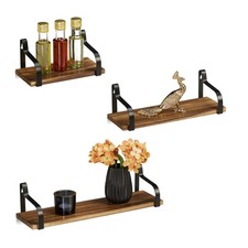 Wandregal Holz, 3er Set
