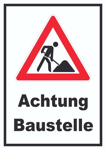 Achtung baustelle schild - achtung,