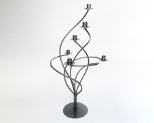 XXL vintage Metall Kerzenständer Schwarz Spirale 80er 90er Memphis Milano Postmo