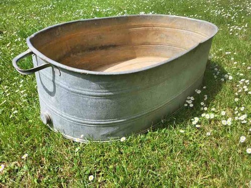 Alte eckige zinkwanne wanne - eckige, zinkwanne,