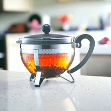 Bodum Chambord Teapot Teekanne Borosilikat-Glas mit Kunststoff-Sieb, 1 Liter