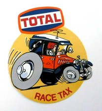 Werbe-Aufkleber Total Race Tax Renn Taxi 80er Oldtimer Tankstelle Motorsport