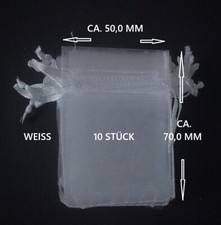 10X 50,0X70,0 MM ORGANZASÄCKCHEN WEISS ORGANZA BEUTEL GESCHENKBEUTEL SÄCKCHEN