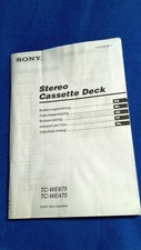 SONY Original Bedienungsanleitung Stereo Cassette Deck TC-WE 675/475