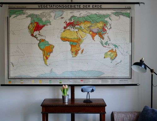 Vintage schulwandkarte - vintage, |