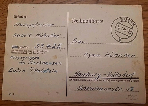 Zensur karte brief - karte, lager
