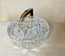 Bonboniere, Glas mit Deckel, Fa. Walther Glas, eleganter goldener Griff