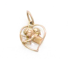 Anhänger 585 GOLD 14 Karat Rotgold pendant pendantif Herz heart design G2942/25