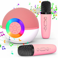 Karaoke Maschine mit 2Mikrofone Bluetooth Lautsprecher Box für Erwachsene/Kinder