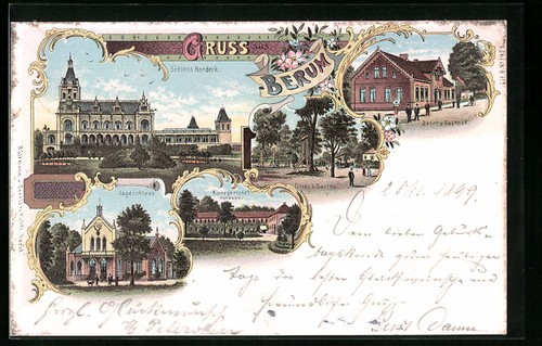 Lithographie berum schloß - berum,,