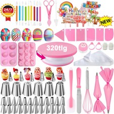 320tlg Profi Backzubehör Set Tortendekoration Spritztüllen Kuchen Design Kit