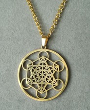 Erzengel Metatron Edelstahl Anhänger Gold Engel Schutzengel Würfel Amulett 13