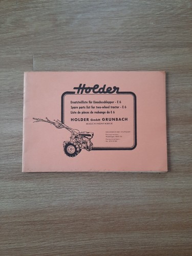 Holder ersatzteilliste für - holder,