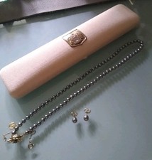 Majorica Perlen Kette /Ohrstecker 925 Sterlingsilber vergoldet