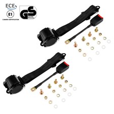 2x Schwarz Original Ford Focus 3-Punkt Sicherheitsgurt GS E-Prüfung