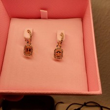 Swarovski Ohrringe Tropfenform Goldfarben Zirkonia Modeschmuck Neu Unbenutzt