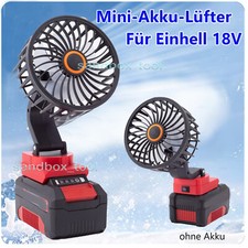 Für Einhell 18V Li-ion Akku Handventilator Mini Tragbarer Ventilator Mini Lüfter