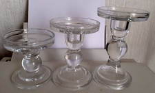 3 Kristall  Stufenkerzenhalter Kerzenständer 8,8, 11,5 und 14cm Höhe