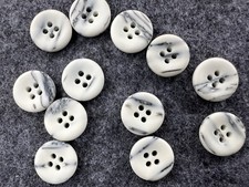 10-20 Knöpfe 15mm Marmor schwarz natur weiß Hemden-Blusen Knopf